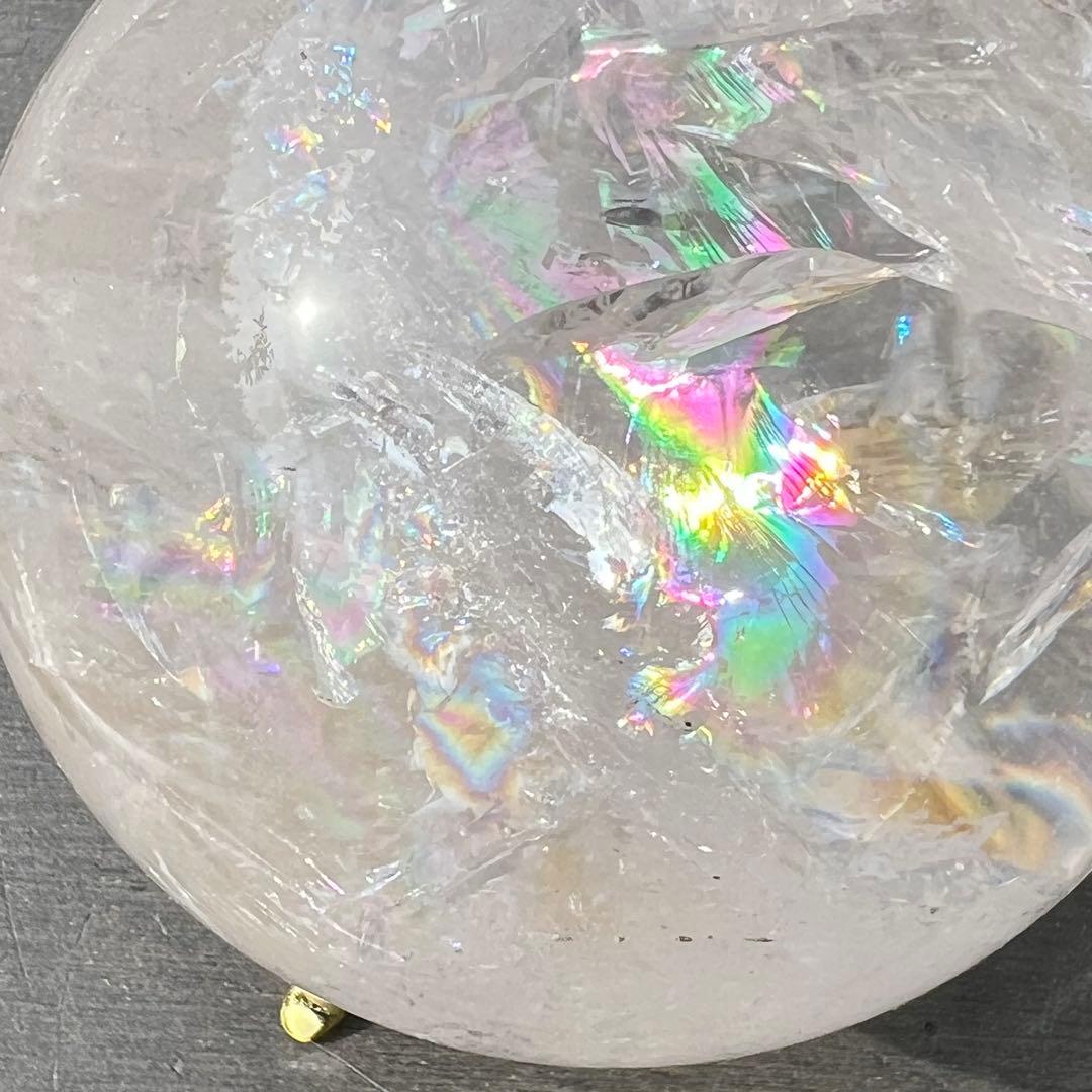 ✳️極品✨美煌なレインボーと透明度‼️ハイクオリティ✨レインボー 水晶 丸玉 天然石