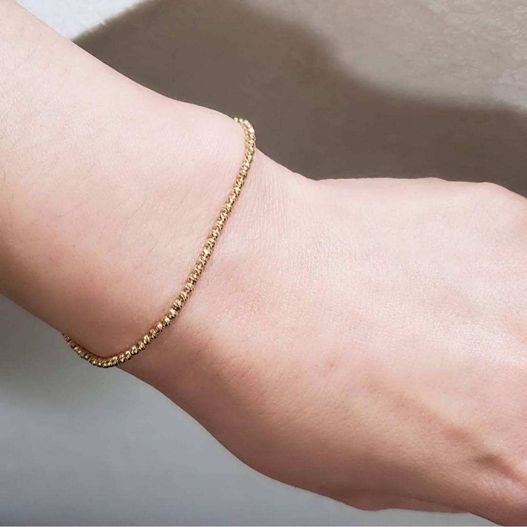 【新春初売り目玉商品】新品未使用♡K18台デザインブレスレット18.1センチ