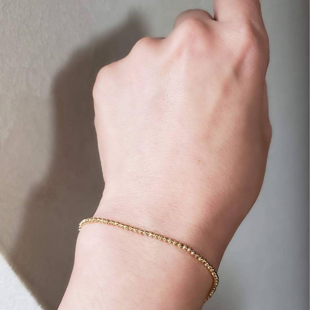 【新春初売り目玉商品】新品未使用♡K18台デザインブレスレット18.1センチ