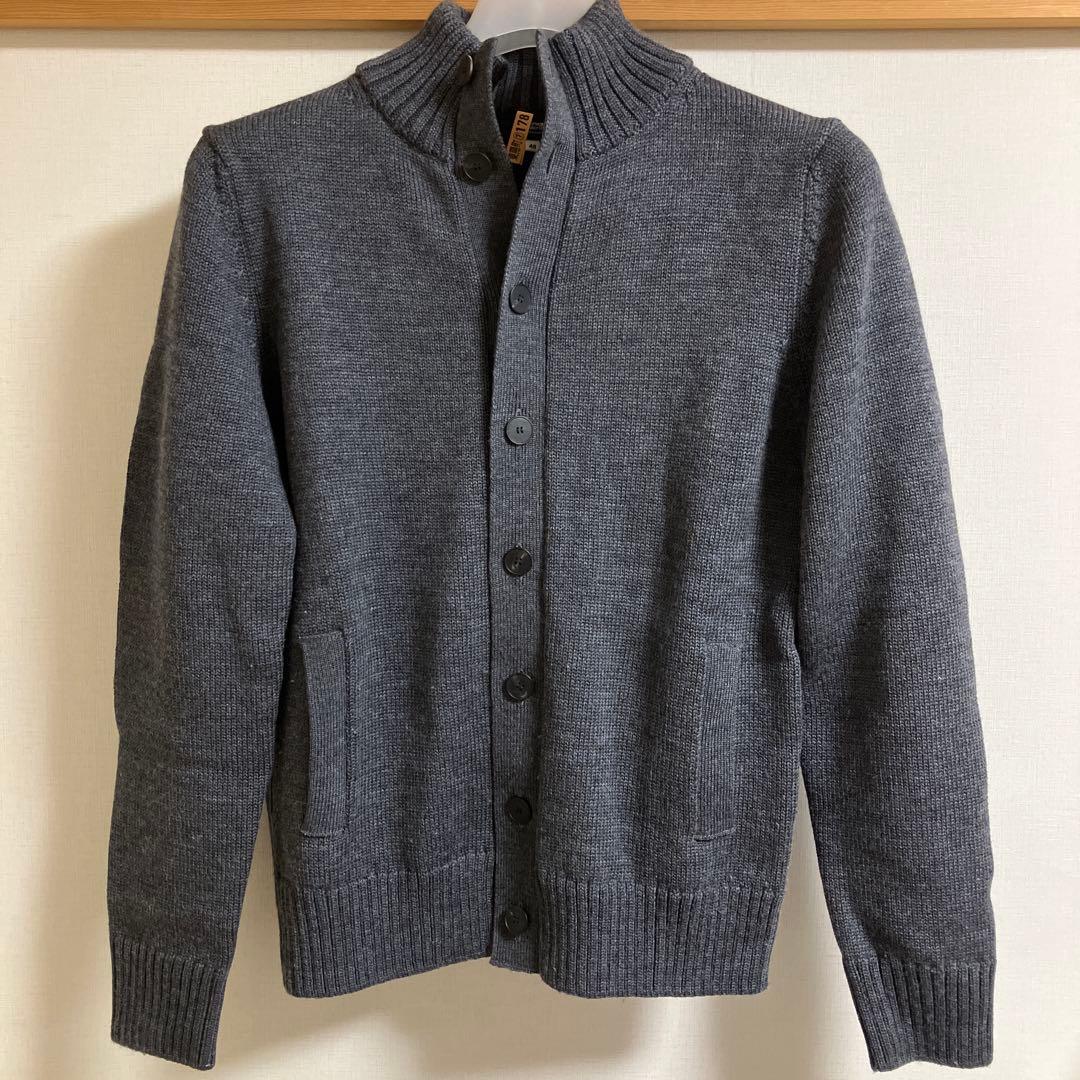 鎌倉シャツ スタンドカラーカーディガン Mサイズ グレー