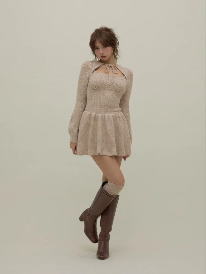アンドマリー　Amy cable flare mini dress