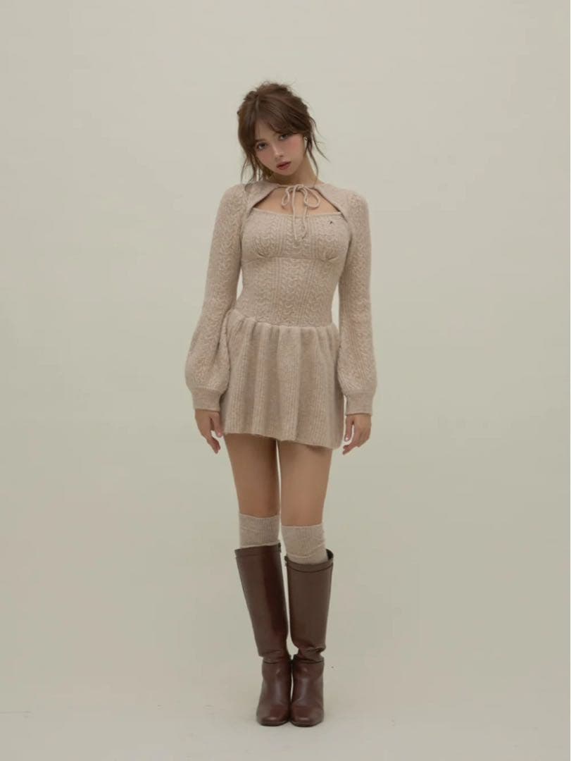 アンドマリー　Amy cable flare mini dress