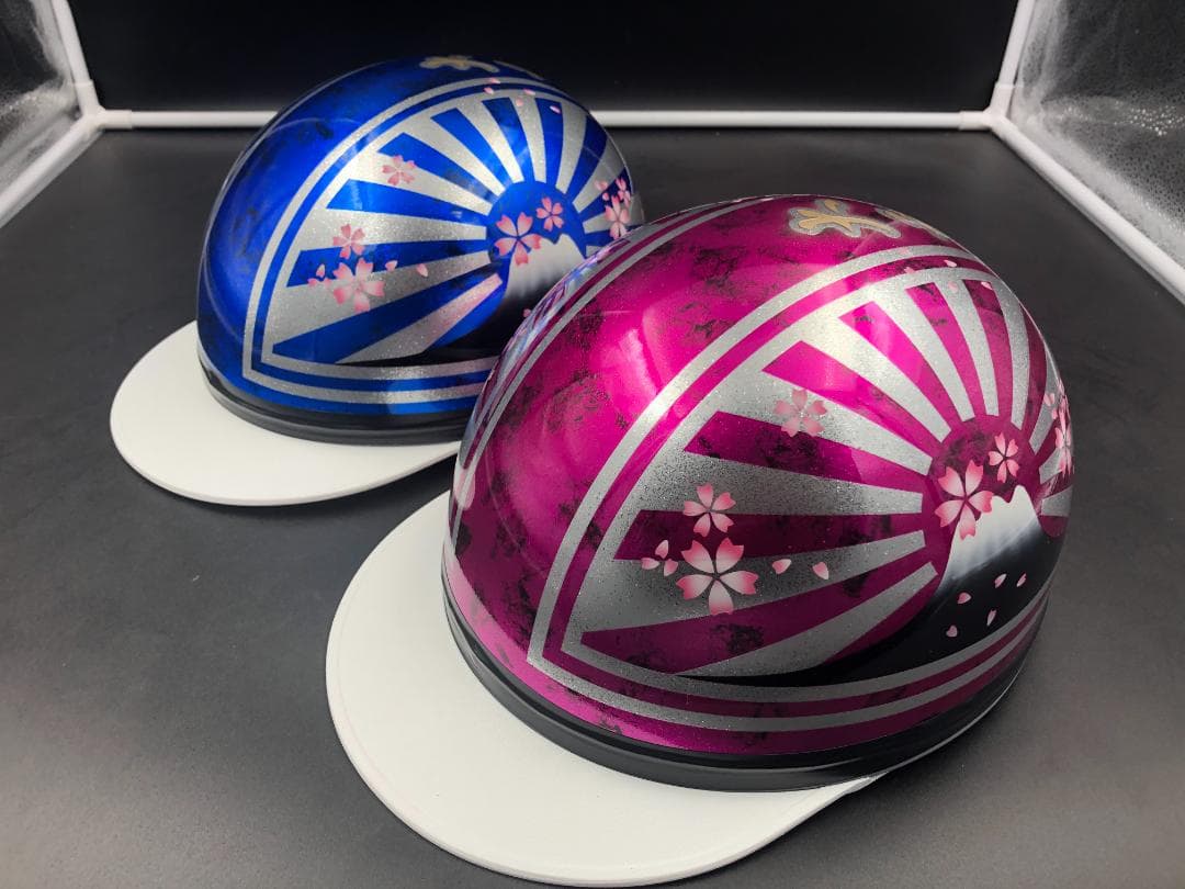 コルク半　カスタム　富士日章　マジック　ブルーピンクラップラメ　桜セット