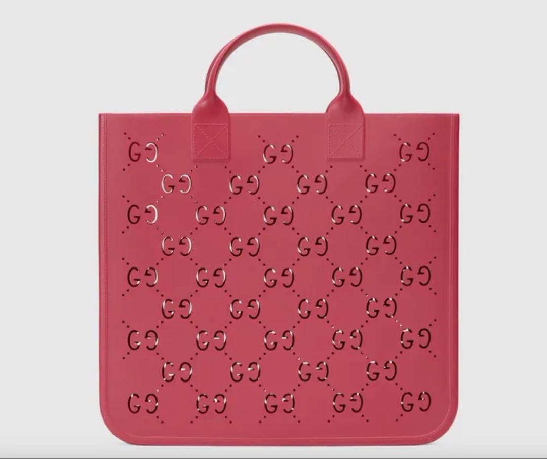 【新品】グッチ ラバートートバック ピンク色　GGロゴ ピンク トートバッグ