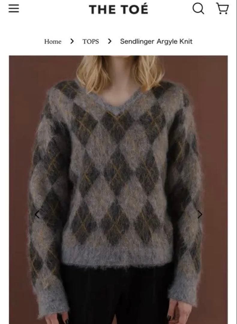 THE TOE Sendlinger Argyle Knitグレー系