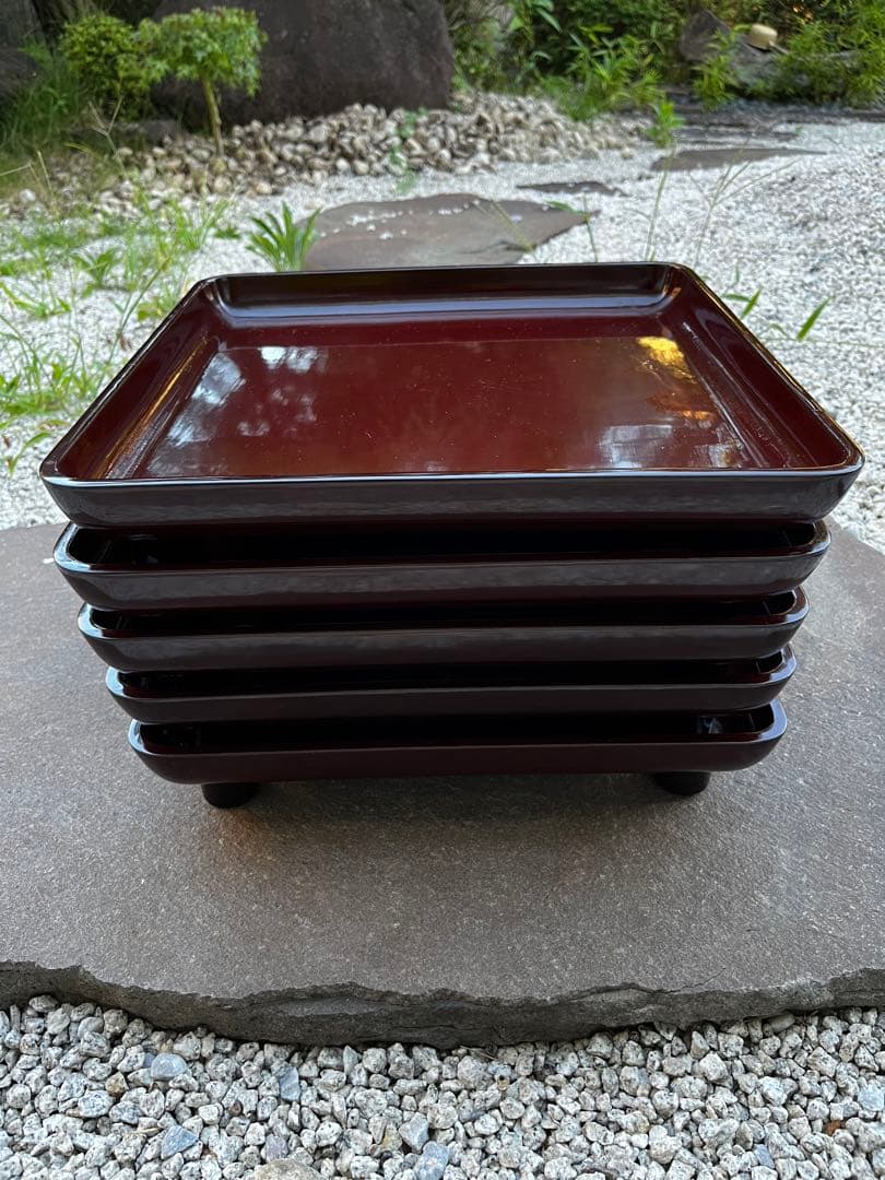 懐石膳　艶赤茶　漆塗　お膳　御膳台　脚付膳　脚付お膳　骨董品　アンティーク　②
