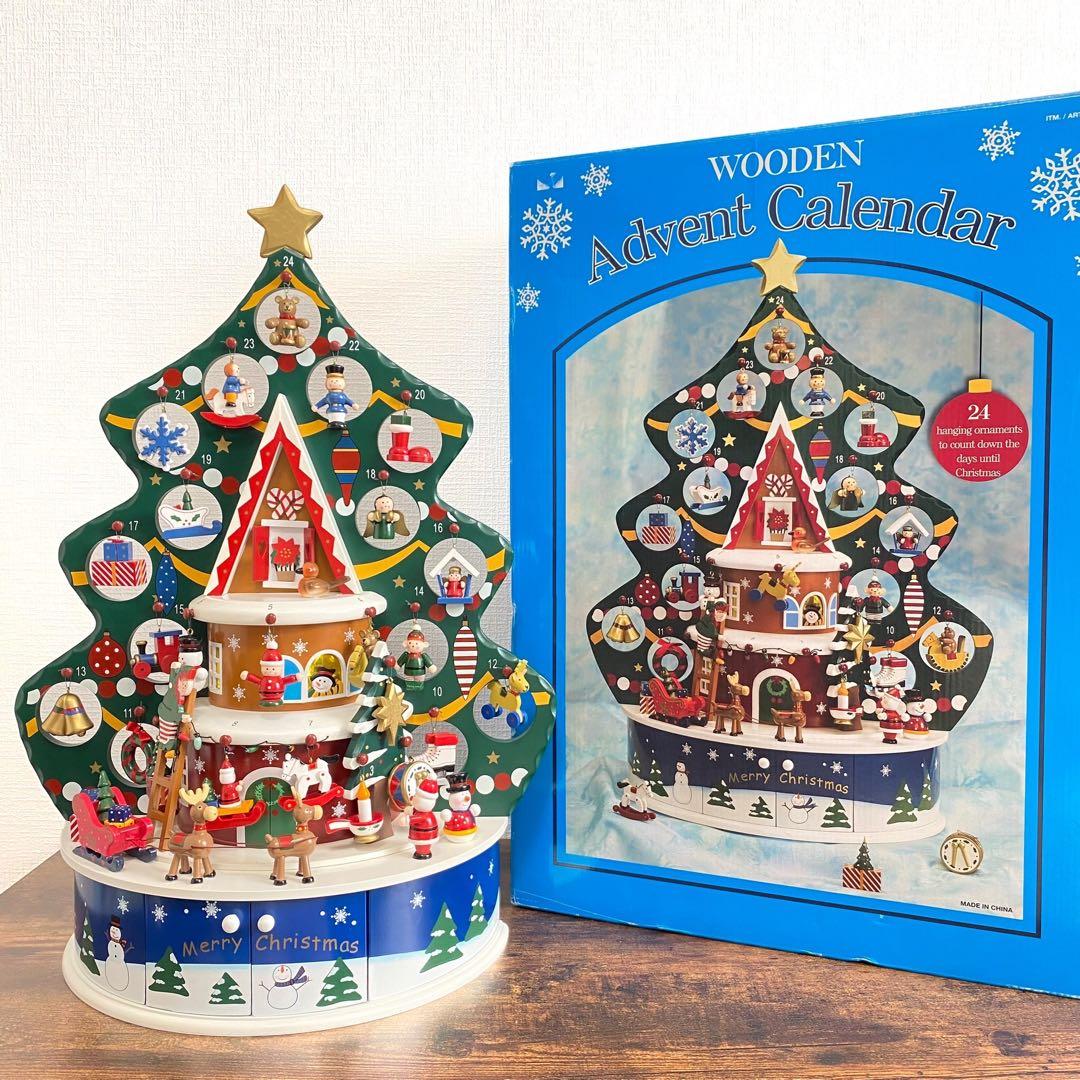 特大 WOODEN クリスマス アドベントカレンダー 木製おもちゃ オーナメント