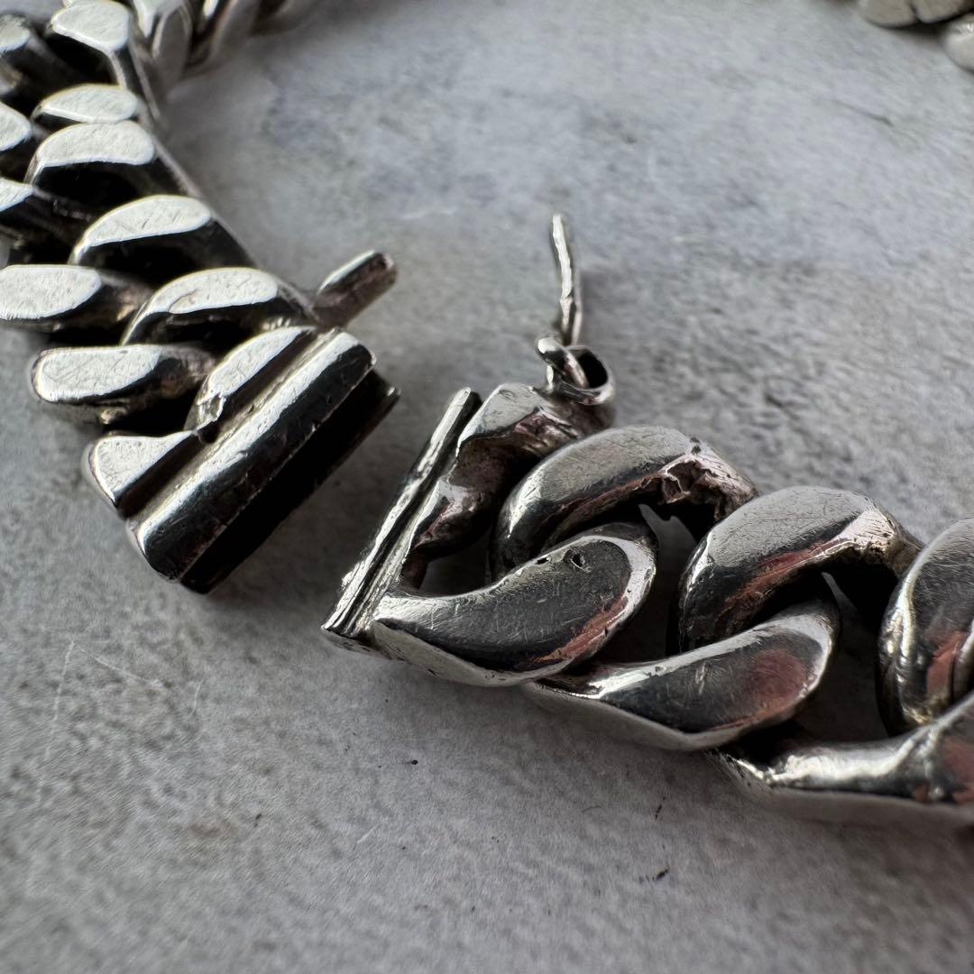 ヴィンテージ ヘビーカーブリンクブレスレット シルバー925 メキシコ製