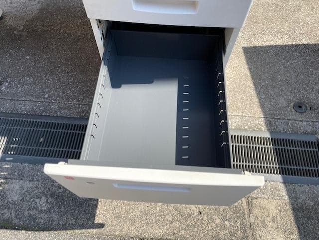 ホワイト L字型デスク 引き出し3つ
