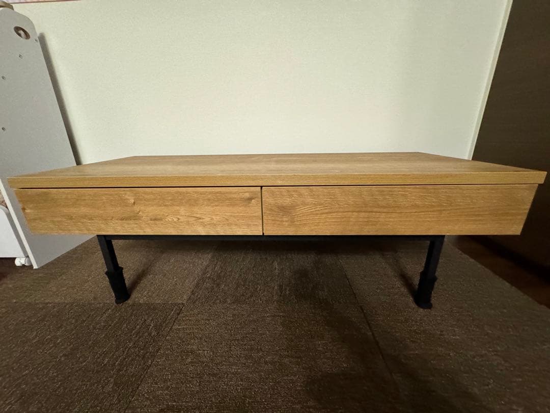 ローテーブル LOWYA 国産テーブル（シャビーナチュラル) スチール脚