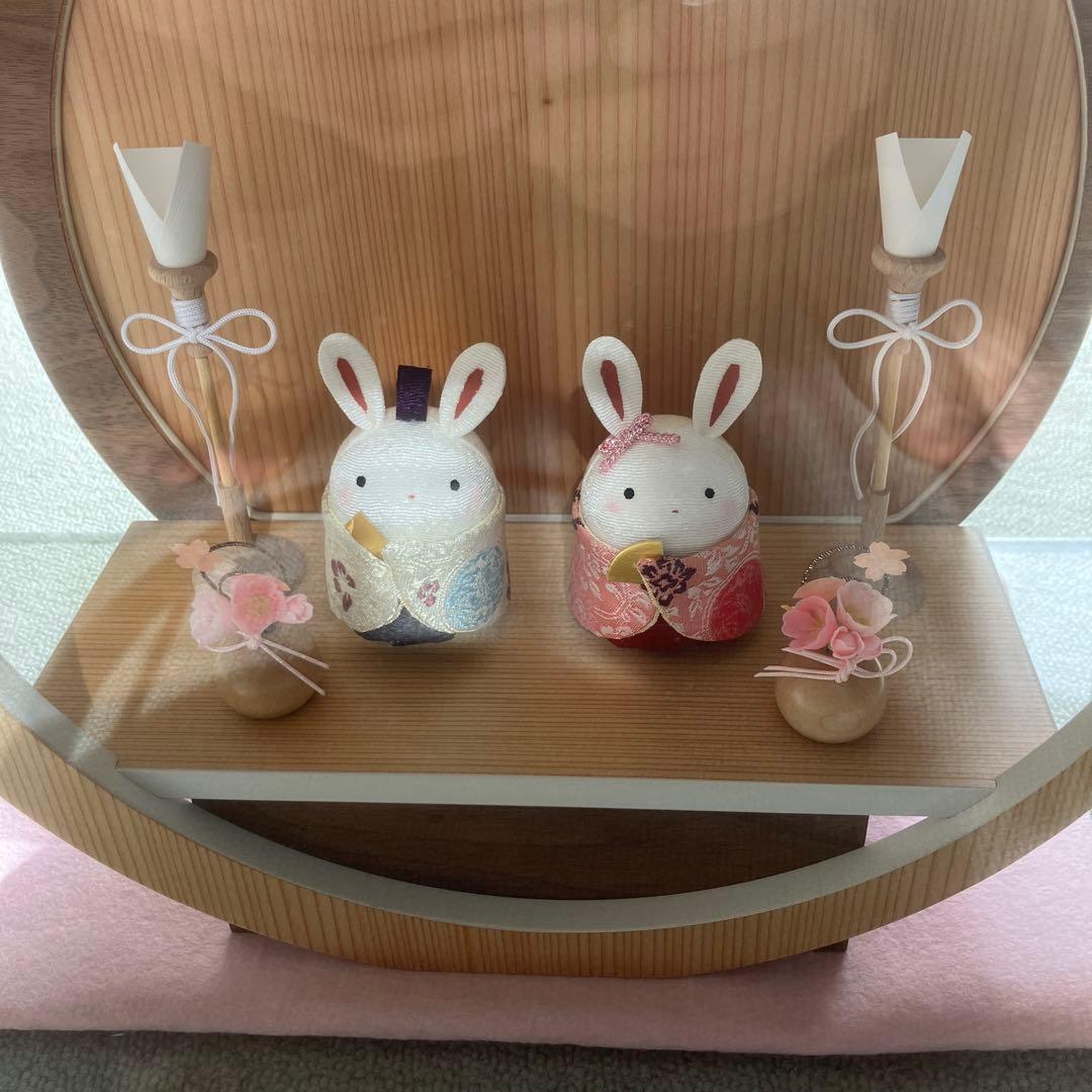 雛人形 ★「お月見うさぎ雛」月-tsuki-(小) ※ クリアケース付き