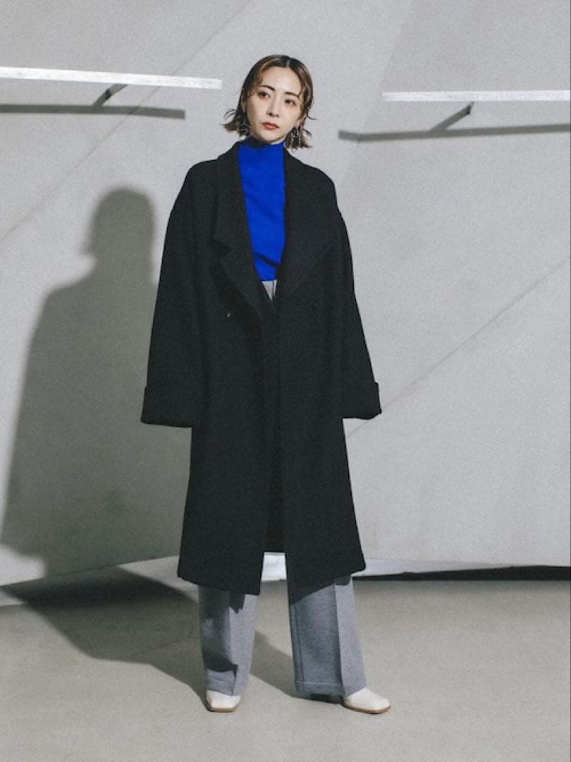 UN3D アンスリード ミドルコートロングコートドルマンコート 黒