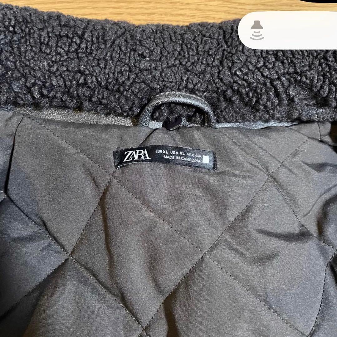 【最安値】ZARA フェイクレザー 取り外し可能な襟付きジャケット 完売品