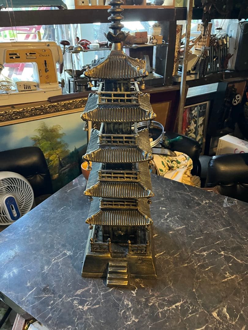 秀ちゃん、五重の塔 、鉄製五重塔、80センチヴィンテージ物 金属製重量級