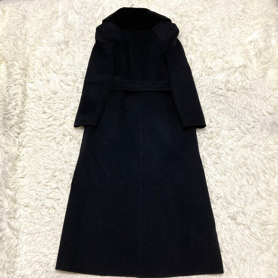 極美品✨VALENTINO カシゴラ　超ロングコート　ベルト　XL 襟ベロア　黒