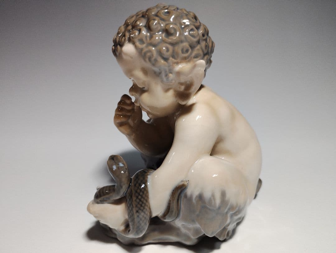 ★欠けなし超美品★ロイヤルコペンハーゲン フィギュリン ファウヌス　牧羊神とヘビ