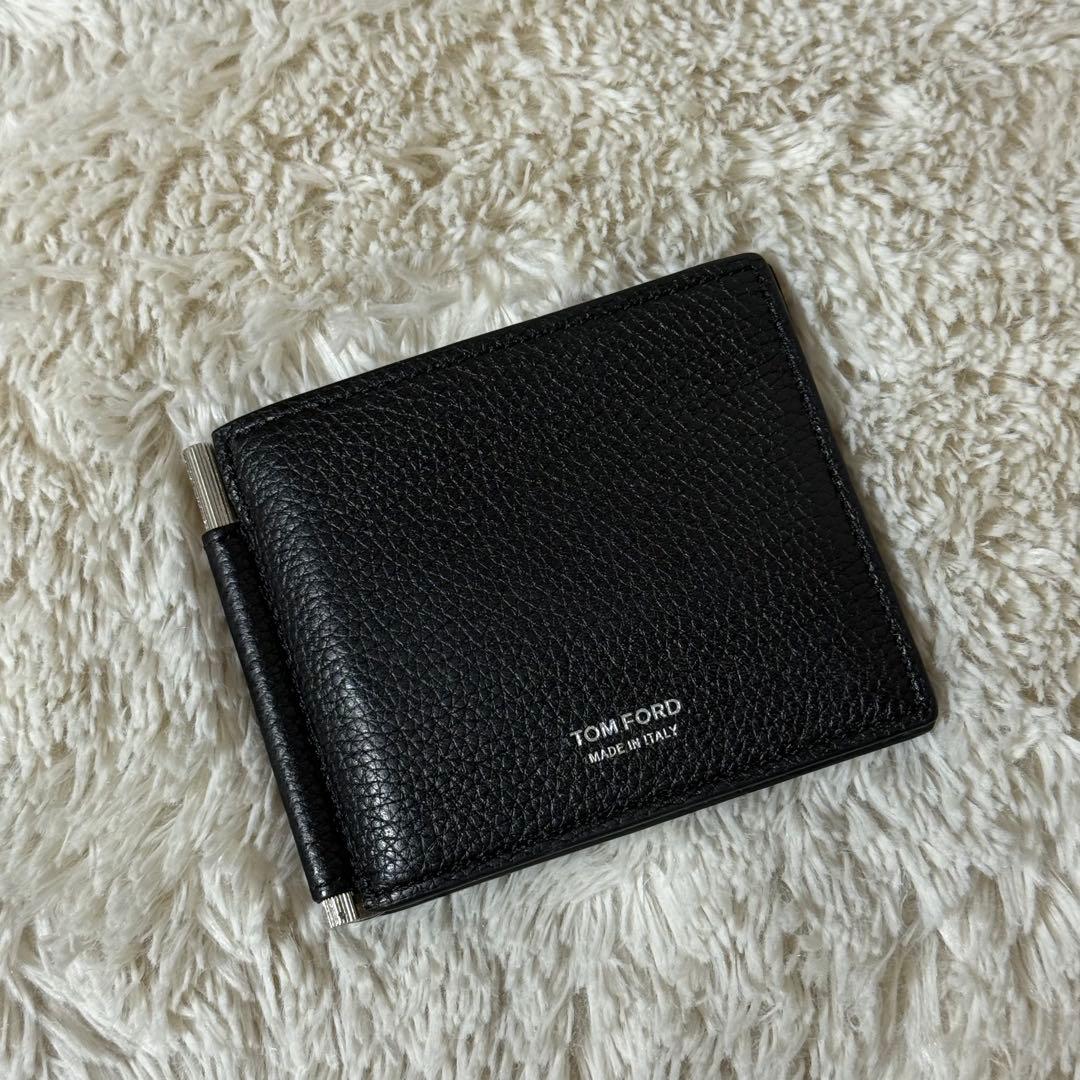⭐️未使用級⭐️　トムフォード　マネークリップ　二つ折り財布　ブラック　レザー