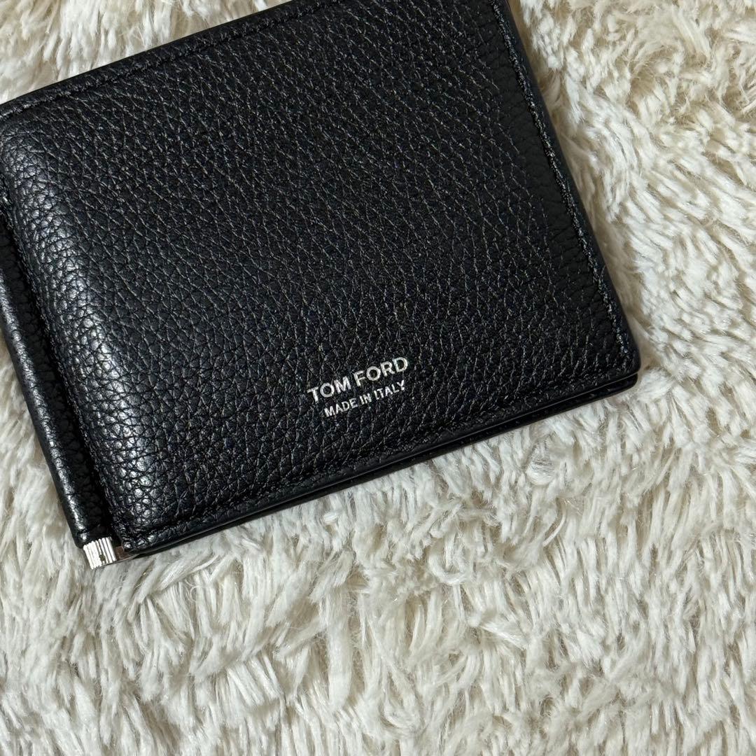 ⭐️未使用級⭐️　トムフォード　マネークリップ　二つ折り財布　ブラック　レザー