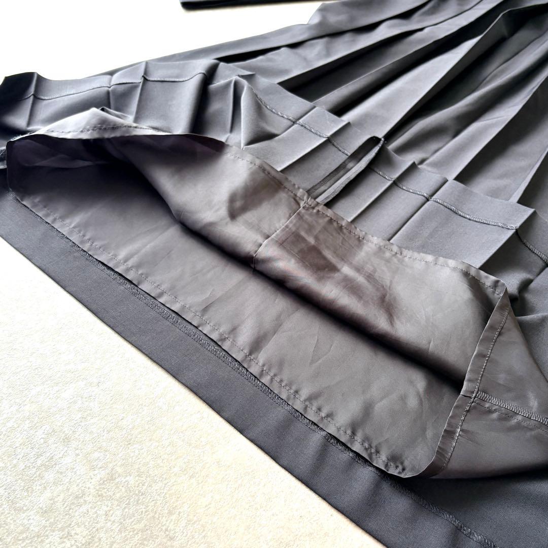 【美品】トゥモローランド バックプリーツワンピース ネイビー フォーマル 　長袖