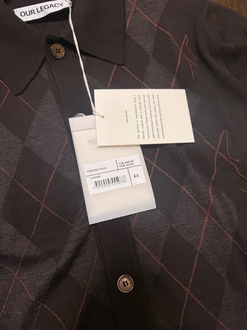 OUR LEGACY EVENING POLO アーガイル - 44 XS