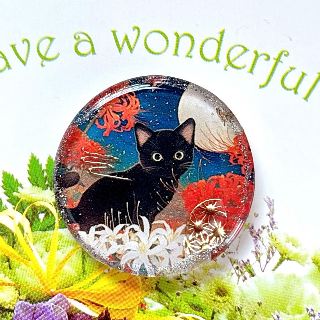 NO 530レジン　ヘアゴム　ブローチ　ハンドメイド　猫ちゃん