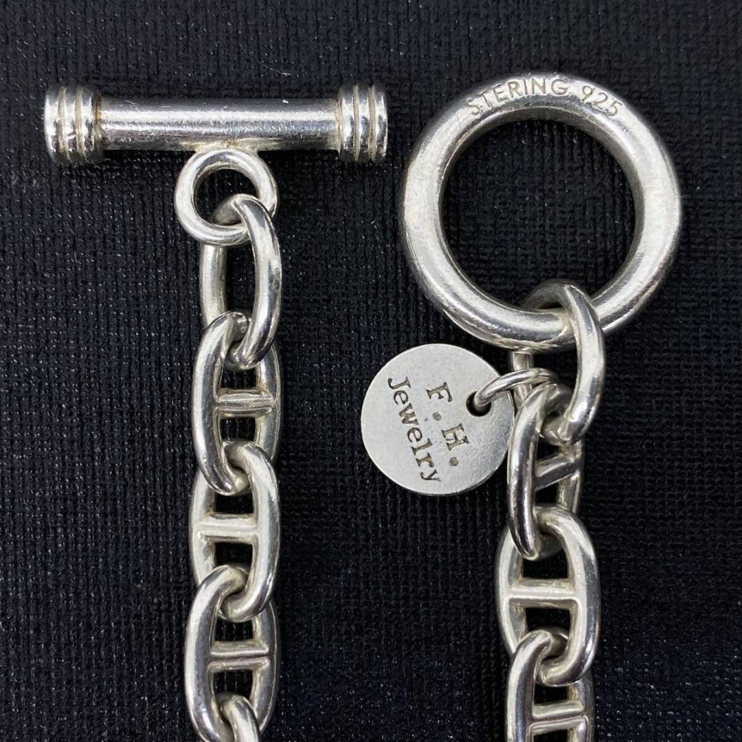 美品 F.H. シルバー 925 アンカー デザイン チェーン ブレスレット