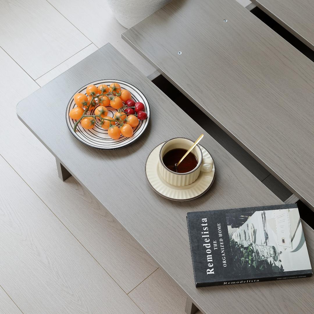 超人気！【幅160cm】木目調 D ベッド ステージベッド 脚付きGray