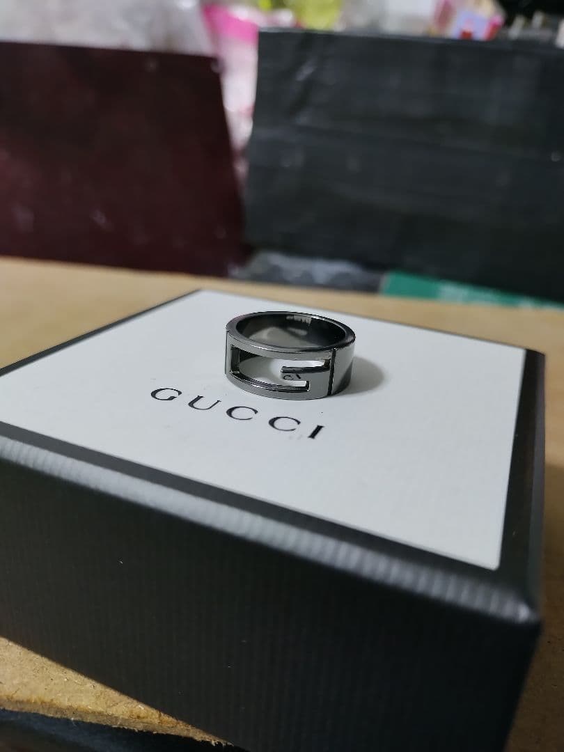 美品 GUCCI グッチ シルバー925 Gリング16号 高級感あり イタリア製