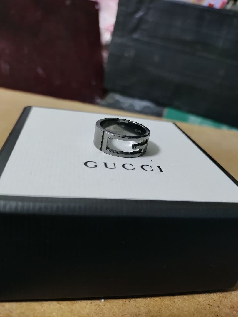美品 GUCCI グッチ シルバー925 Gリング16号 高級感あり イタリア製
