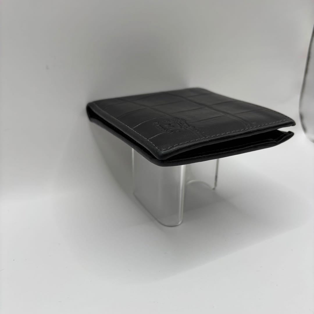 ILBISONTE 二つ折り財布　クロコ　ブラック　レザー　イルビゾンテ　ロゴ