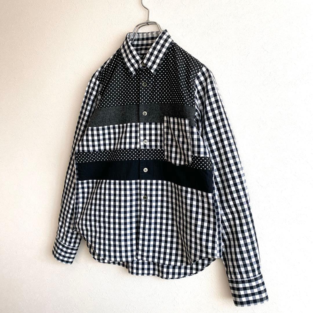 BLACK COMME des GARÇONS 長袖シャツ パッチワーク 切替