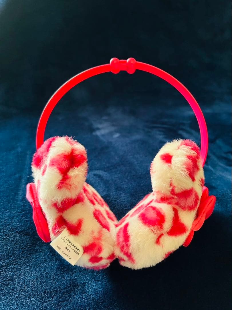 【即発送】ミニー　ヒョウ柄　耳当て　ピンク　ディズニー