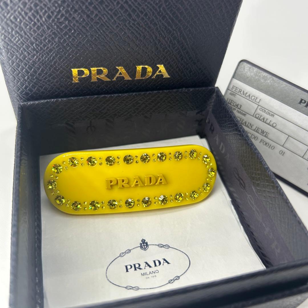 未使用✨PRADA プレックス ヘアバレッタ ラインストーン ビジュー クリップ