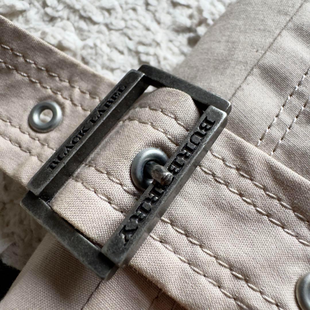 バーバリーブラックレーベル　トレンチコート　ベージュ　ノバチェック　ベルト　L