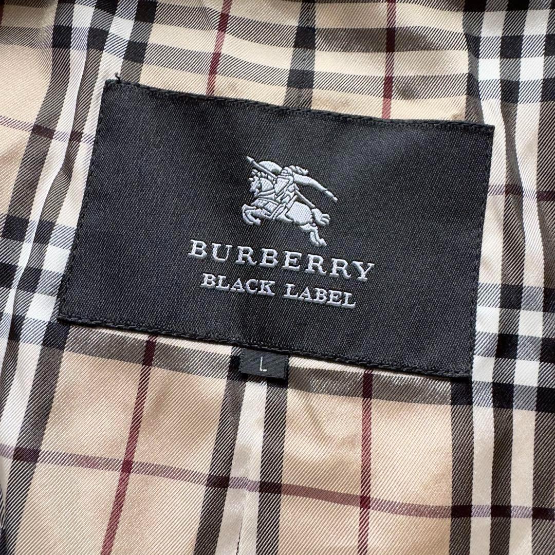 バーバリーブラックレーベル　トレンチコート　ベージュ　ノバチェック　ベルト　L