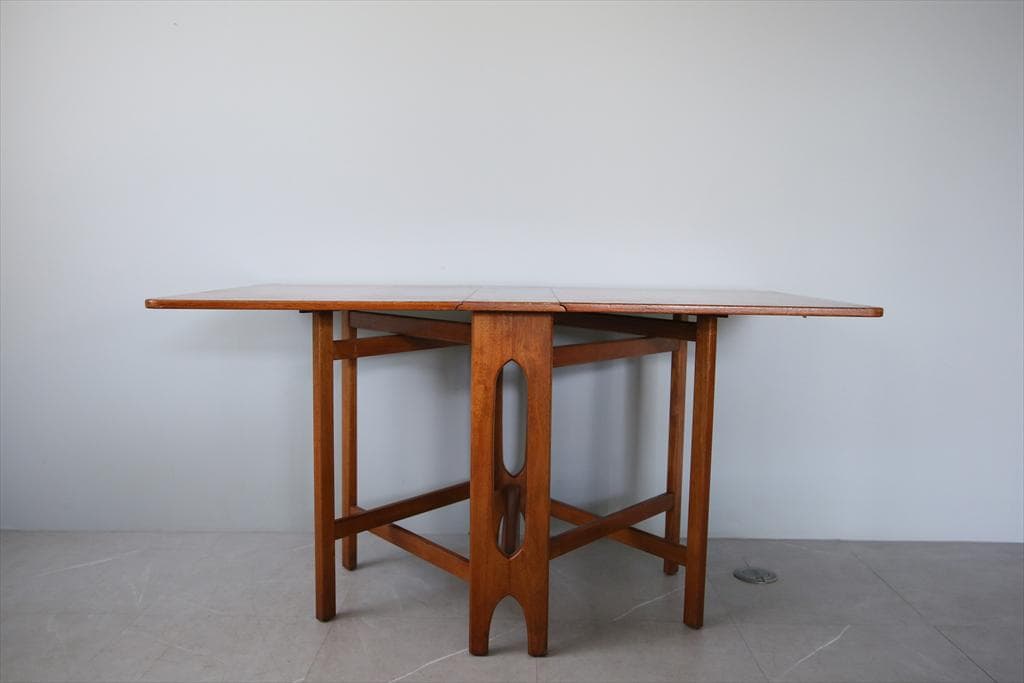 英国アンティークチーク材ゲートレッグテーブル/バタフライダイニング机92-222