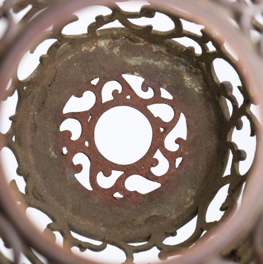 鋳師 金森浄栄作 鋳銅 蝋型 猿文 壷 花入 高岡銅器 共箱　AL826　Z1