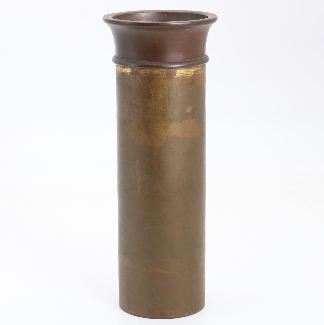 鋳師 金森浄栄作 鋳銅 蝋型 猿文 壷 花入 高岡銅器 共箱　AL826　Z1