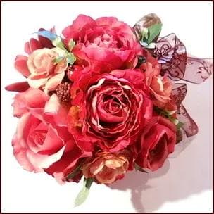 高級造花 アーティフィシャルフラワー 赤いバラブーケ