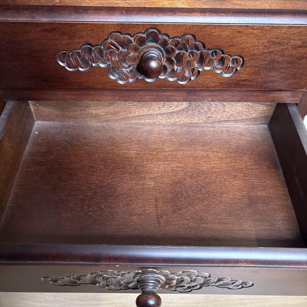 猫足キャビネット　チェストアジアン家具　小物入れ　電話台　アンティーク