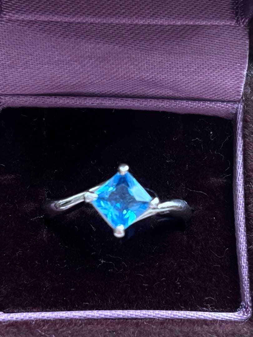 PT900 ブルー色石リング　9-11号