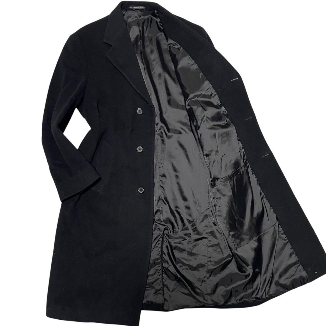 大きいサイズ【LONDON FOG】ウール マキシ丈チェスターコート 黒 XL