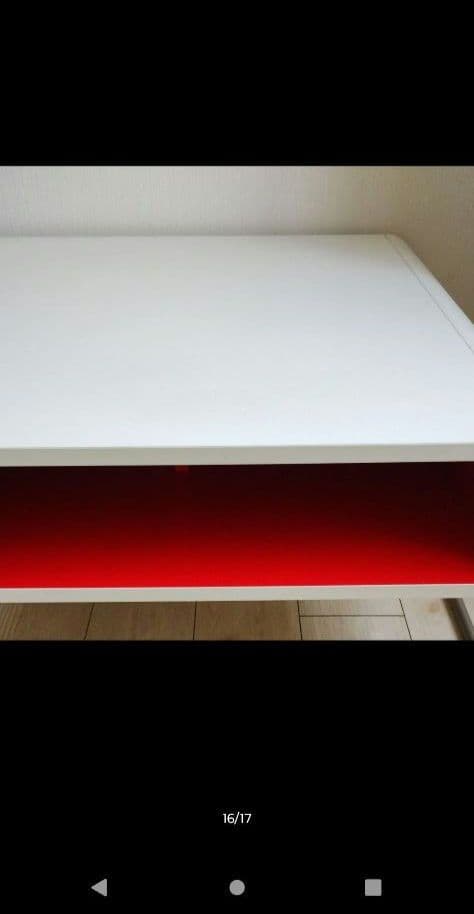 Francfranc シンプルセンターテーブル ホワイト/レッド