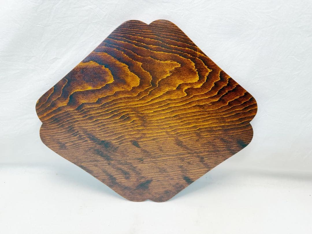 ほぼ未使用 華道具 塗師乾斎造 松スリ漆 菱形香台 爪紅 敷板 花台 香炉台共箱