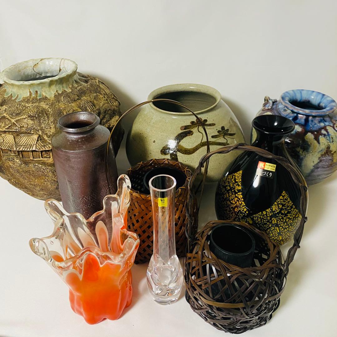 希少 高麗焼締 高麗焼 宋海 陶器 花瓶 フラワーベース 花器 中型 木箱