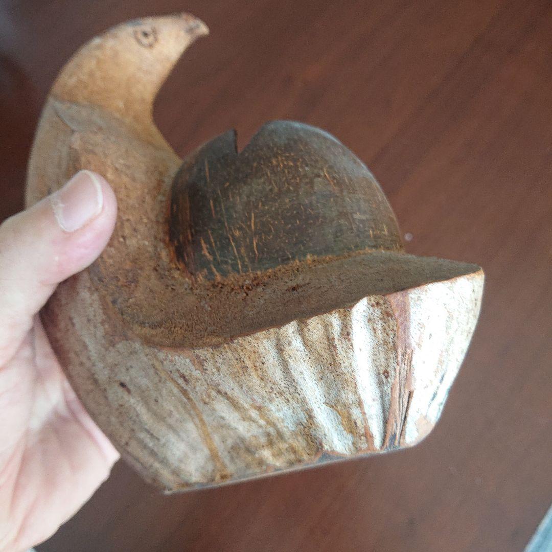 アンティーク灰皿木製鷹鷲