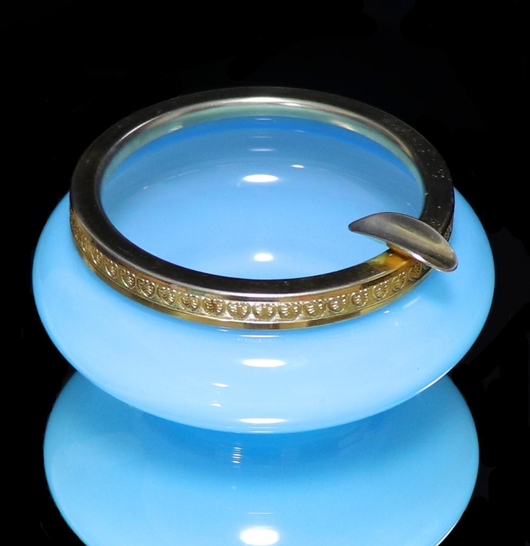 オールド・バカラ 激レア 大型ブロンズ装飾オパーリンクリスタル製灰皿 小物入れ