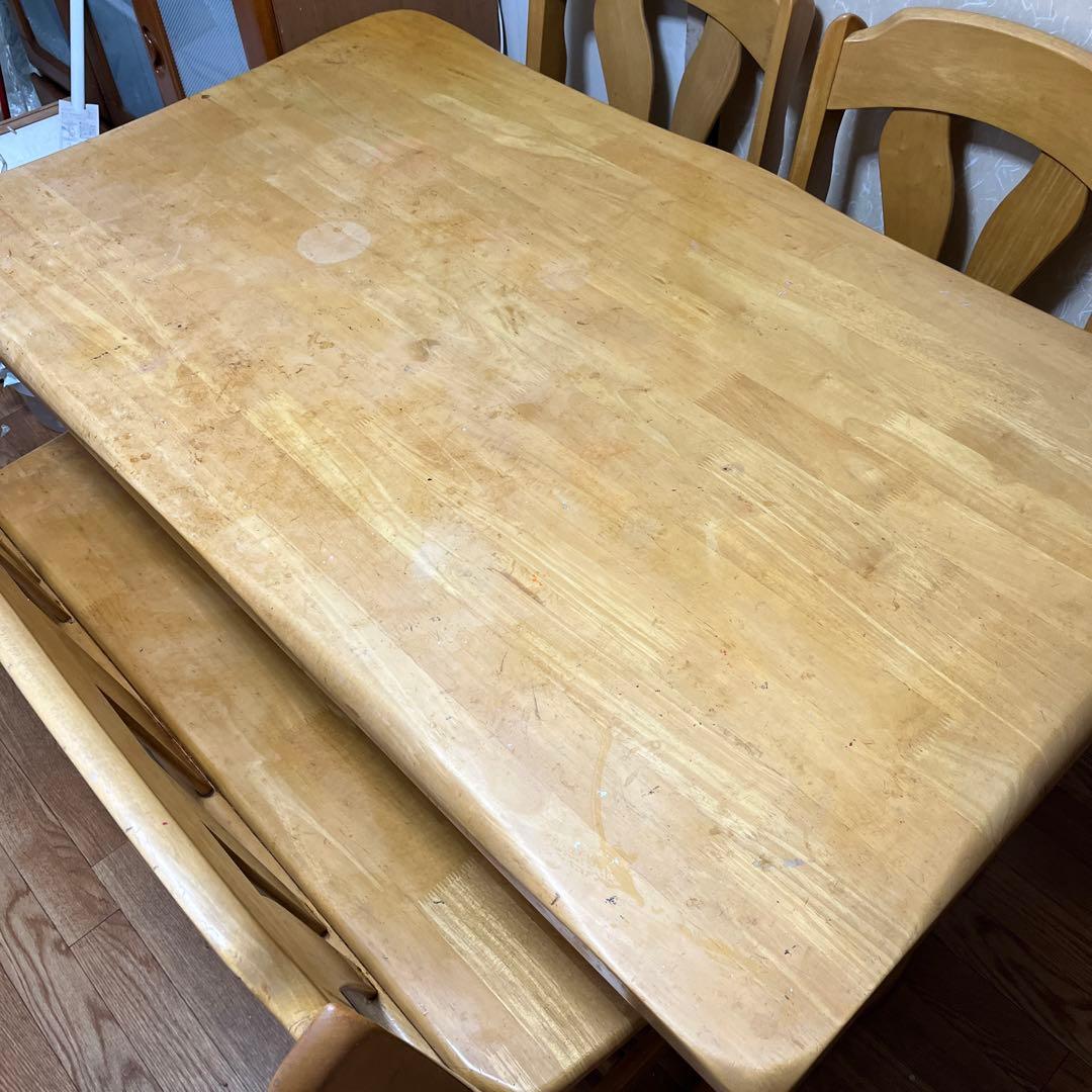 木製シンプル長方形ダイニングテーブル約80×134cm