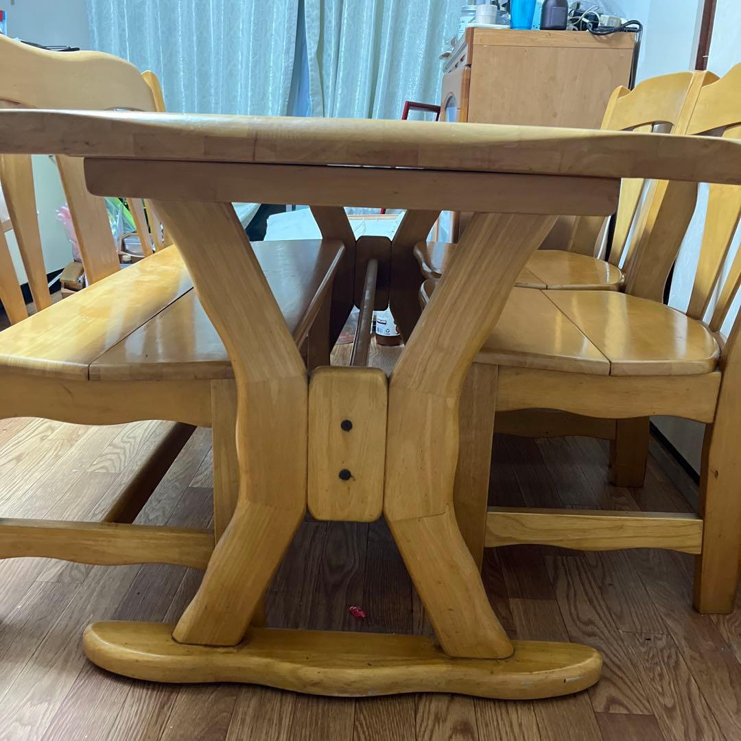 木製シンプル長方形ダイニングテーブル約80×134cm