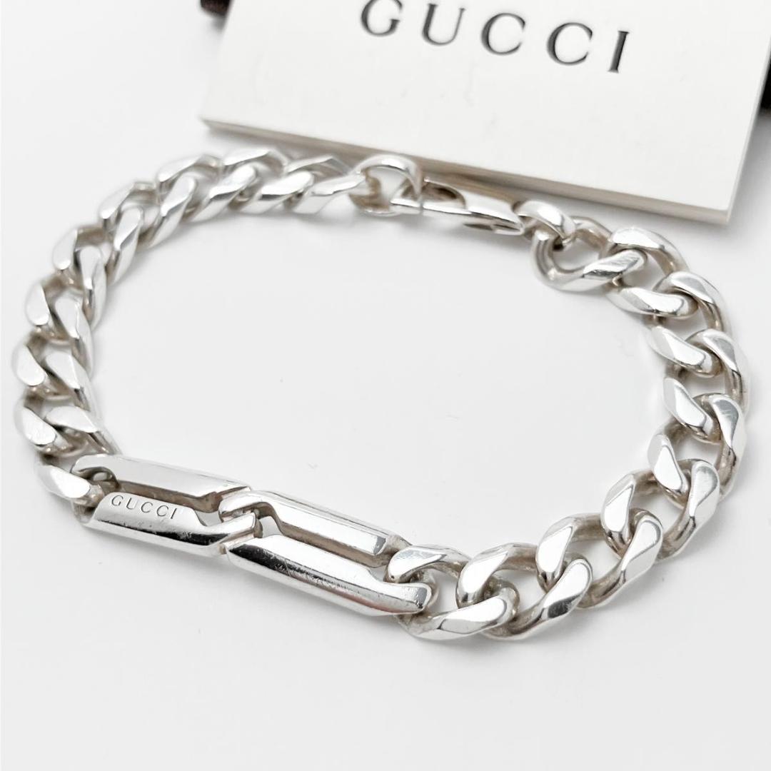 18 グッチ GUCCI 925 ブレスレット シルバー 喜平チェーンOT576